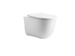 AQ1112-00 КЛАССИК Унитаз подвесной компакт безободковый 490*365*340, тонкое сиденье с механизмом пла