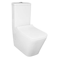 Azario Quadro напольный безободковый унитаз в комплекте с бачком и сидением микролифт и арматурой. Р