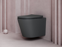 Подвесной унитаз Balearica  Rimless, глубокий смыв, с крепежом для полностью скрытого монтажа,  ульт