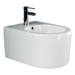 Подвесное биде Moments с керамическим донным клапаном, 1 отверстие под смеситель, с крепежом для пол