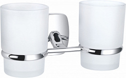 Два стакана для зубных щеток с держателем WONZON & WOGHAND, Хром (WW-1801)