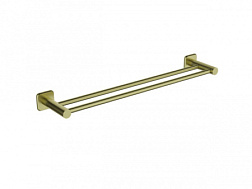 Полотенцедержатель двойной WONZON & WOGHAND, Брашированное золото (WW-V1102-BG)