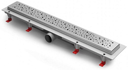 Водоотводящий пластиковый желоб AZARIO D40(боковой слив) с решеткой Drops 550 мм