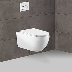 Унитаз подвесной Evo VT1-34 безободковый, цвет белый, ультратонкое soft-close сиденье, , шт