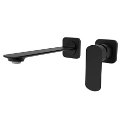 AQM6315MB Monza Смеситель для раковины настенный на 2 отв., внутр монтаж в компл., Черный матовый