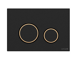 Кнопка Cersanit TWINS для LINK PRO/VECTOR/LINK/HI-TEC пластик черный матовый с рамкой
