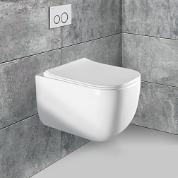 Унитаз подвесной Form VT1-35 безободковый, цвет белый, ультратонкое soft-close сиденье, , шт