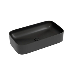 Умывальник чаша накладная прямоугольная (цвет Чёрный Матовый) Element 705*380*122мм