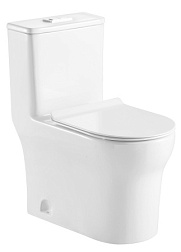 SINTO Унитаз-моноблок напольный в комплекте с сиденьем дюропласт микролифт. Размер 720х390х765 мм