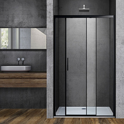 Душевая дверь Soft VDS-3SO110CLB, 1100, черный, стекло прозрачное, , шт