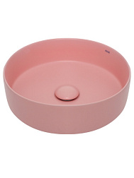AQM5012 Раковина накладная круглая, цвет розовый матовый. 355x355x120