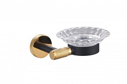 Мыльница с держателем WONZON & WOGHAND, Черный/Золото (WW-9222)