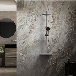 Душевая стойка Inspire VSFS-3I12TGM термостатическая с изливом, 30см верх.душ, вороненая сталь, , шт