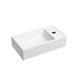 Умывальник подвесной прямоугольный (чаша слева, отверстие под смеситель справа) цвет белый матовый E