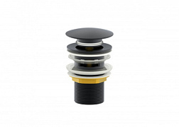 Донный клапан для раковины с переливом WONZON & WOGHAND, Темный графит (WW-88SS01-BGM)