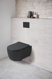 Унитаз подвесной Evo VT1-34SMB безободковый, цвет черный матовый, ультратонкое soft-close сиденье, ,