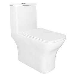 Lodi Унитаз напольный безободковый моноблок Горизонтальный слив, сиденье дюропласт микролифт  с функ