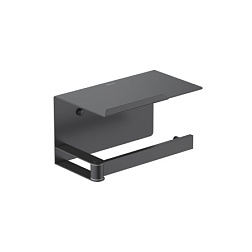 AQ4929MB ЛИБРА бумагодержатель с полкой, матовый черный