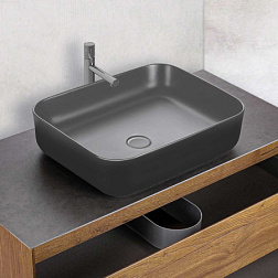Раковина керамическая Vincea VBS-105MA, 500*390*130, накладная, цвет антрацит матовый, , шт