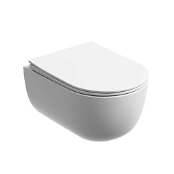 Подвесной унитаз Modena  Rimless (цвет Белый Матовый) , глубокий смыв, с крепежом для полностью скры
