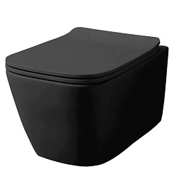 Azario Boca Унитаз подвесной безободковый чёрный матовый 520*360*345 (аналог Teramo AZ-0052- MB)