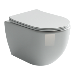 Подвесной унитаз Mia Rimless, глубокий смыв, с крепежом для полностью скрытого монтажа,  ультратонки