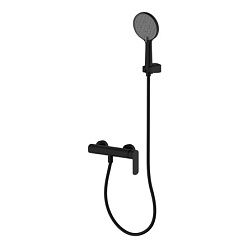 AQM6313MB Monza Смеситель для душа однорычажный, с душевым набором, 3 режима, Черный матовый