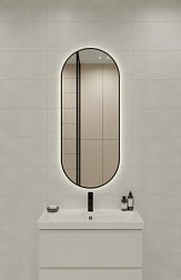 Зеркало Cersanit ECLIPSE smart 50*122 с подсветкой овальное черная рамка