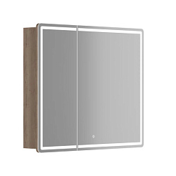 Зеркальный шкаф для ванной комнаты SANCOS Mirror 890x150х740 мм, с LED подсветкой, цвет дуб галифакс