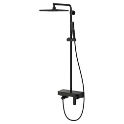 NG3580 Душевая стойка Niagara с изливом управление кнопками черная TESKA