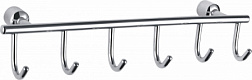 Вешалка с 6 крючками для ванной WONZON & WOGHAND, Хром (WW-9382-6)