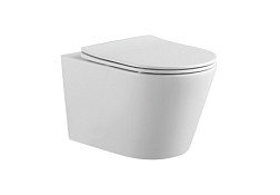 AQ1905-00 ВЕГА Унитаз подвесной безободковый 525*360*320мм, тонкое сиденье с механизмом плавного зак