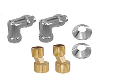 Комплект подключения 2шт.: уголок со сгоном 3/4х1/2, эксцентрик, отражатель, цвет хром