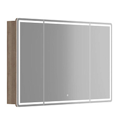 Зеркальный шкаф для ванной комнаты SANCOS Mirror 1190x150х740 мм, с LED подсветкой, цвет дуб галифак