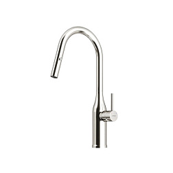 Смеситель для кухни SANCOS Grand c вытяжным и поворотным изливом, цвет нержавеющая сталь