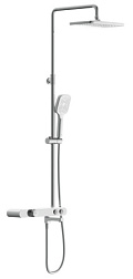 Душевая система Cersanit VIVO (смеситель термос. кнопочный) с изливом 3 режима шланг 150 PVC квадрат