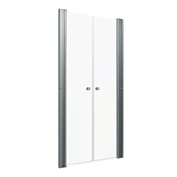 Дверь душевая "Дабл"   90*185, хром, прозр.(1место)