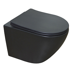 AZ-2003 Azario Gloria Унитаз подвесной безободковый 48*37*36 матовый чёрный