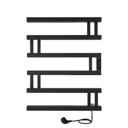 Полотенцесушитель Muza (electro) 60/50 (таймер, скрытый провод справа, Черный муар) INDIGO