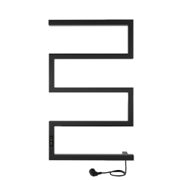 Полотенцесушитель Sparta (electro) 80/50 (таймер, скрытый провод справа, Черный муар) INDIGO