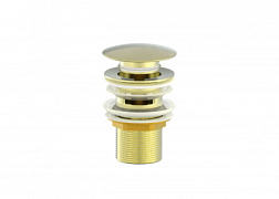 Донный клапан для раковины с переливом WONZON & WOGHAND, Брашированное золото (WW-88SS01-BG)