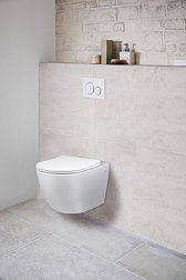 Унитаз подвесной Globo VT1-14 безободковый, цвет белый, ультратонкое soft-close сиденье, , шт