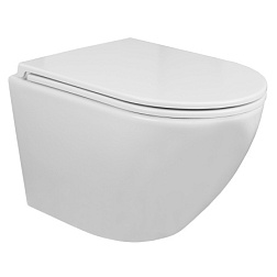 AZ-0046 -N Azario Grado подвесной безободковый унитаз со скрытым сливом белый в комплекте с сидением