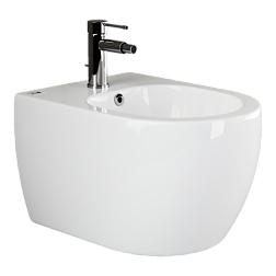 Подвесное биде Play с керамическим донным клапаном, 1 отверстие под смеситель, с крепежом для полнос