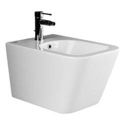 Подвесное биде Metric с керамическим донным клапаном, 1 отверстие под смеситель, с крепежом для полн