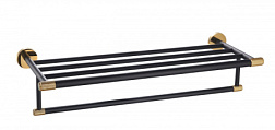 Полотенцедержатель с полкой WONZON & WOGHAND, Черный/Золото (WW-9281)