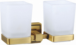 Два стакана для зубных щеток с держателем WONZON & WOGHAND, Бронза (WW-7228)