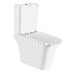 AVERO Унитаз напольный безободковый в комплекте с бачком и сиденьем микролифт. Размер 660x360х820 мм