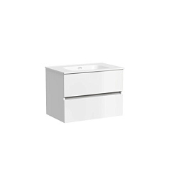 Тумба подвесная SANCOS Urban 690х450х550, c двумя ящиками оснащенными доводчиками, белый глянец, арт