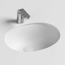 Умывальник овальный встраиваемый под столешницу Element 510*420*195мм, с крепежом и шаблоном для уст